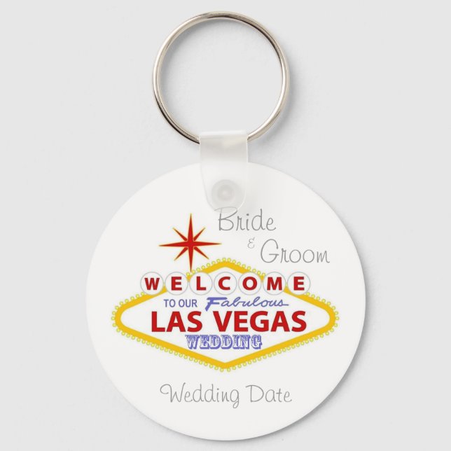Las Vegas Wedding Keepsake Keychain (Front)