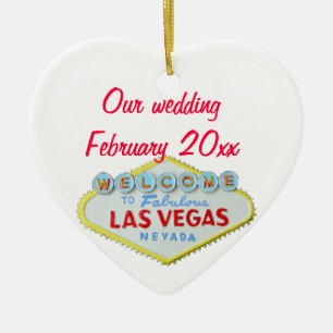 Las Vegas Wedding Memento Ceramic Ornament