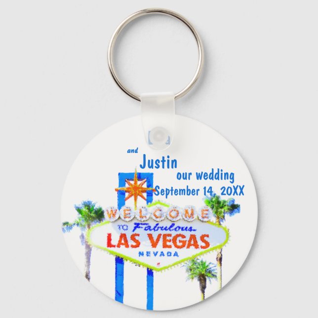 Las Vegas Wedding Memento Key Ring (Front)