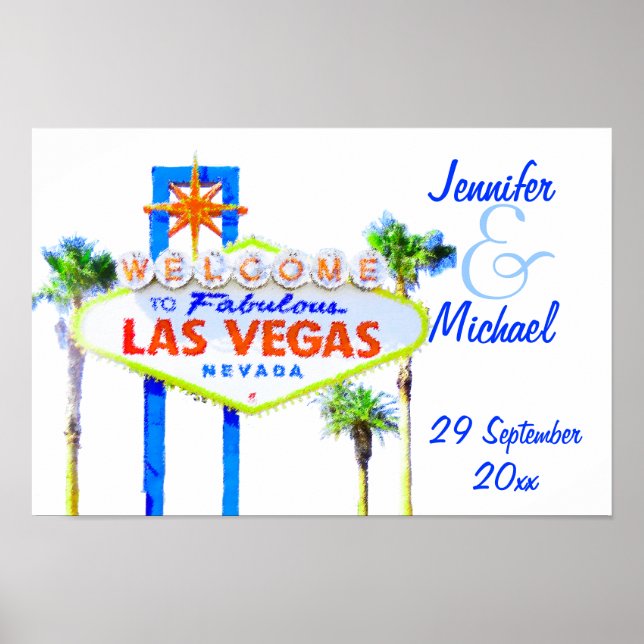 Las Vegas Wedding Party Sign (Front)