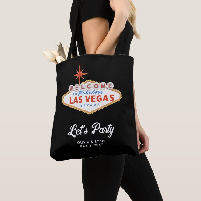 Las Vegas Wedding Party Welcome Pool Tote Bag (Close Up)