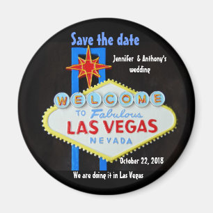 Las Vegas Wedding personalised Save the Date Magnet