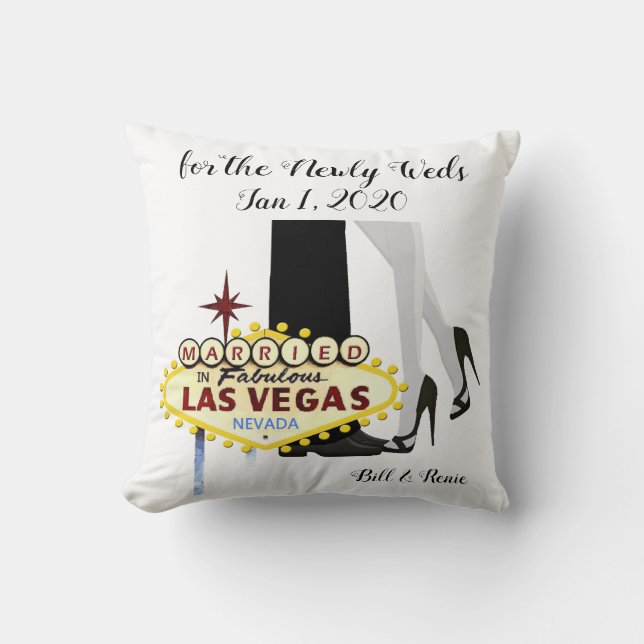 Las Vegas Wedding Personalised Throw Pillow (Front)