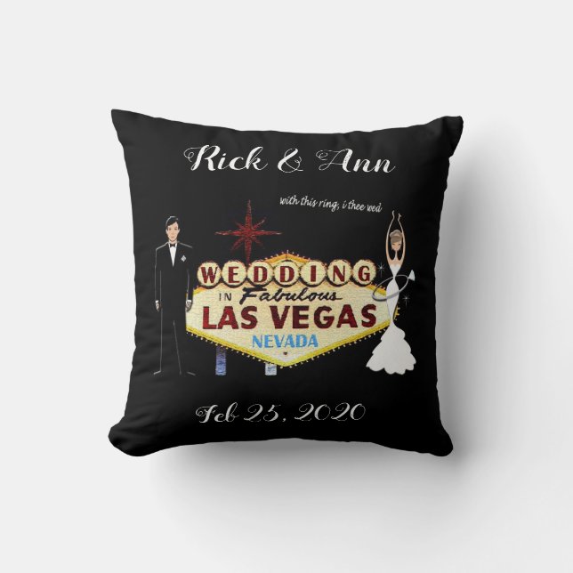 Las Vegas Wedding Personalised Throw Pillow (Front)