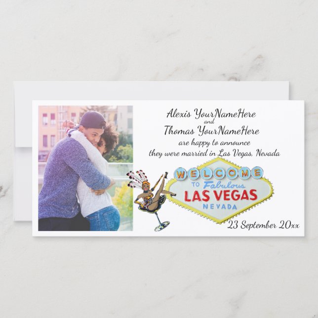 Las Vegas Wedding Photo Announcement (Front)