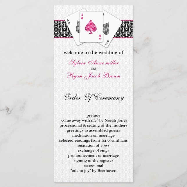 Las Vegas Wedding programs (Front)