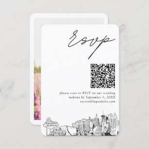 Las Vegas Wedding RSVP QR Code Small Enclosure Card