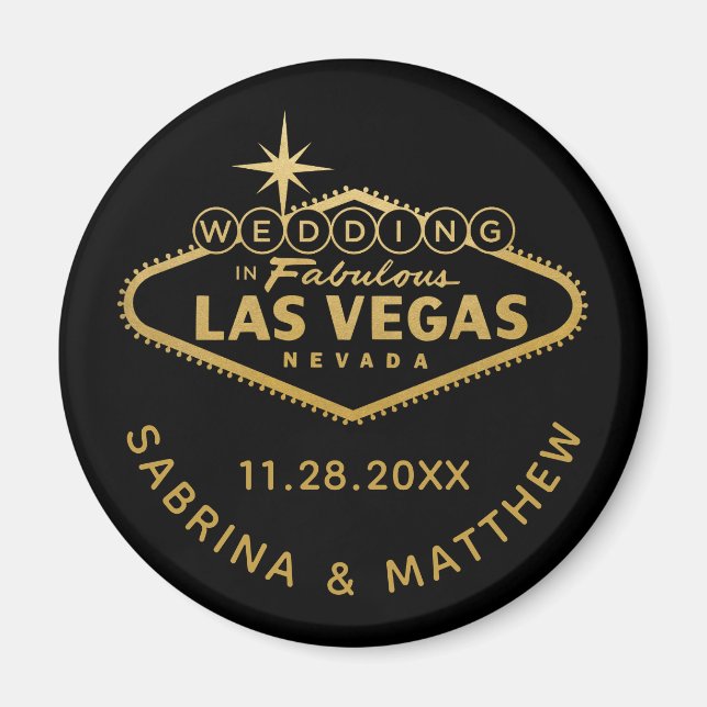 Las Vegas Wedding Save the Date or Favour Magnet (Front)