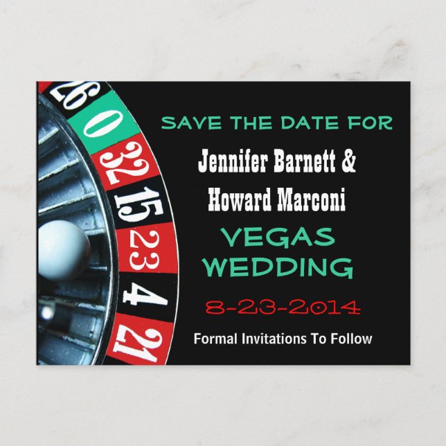 Las Vegas Wedding Save The Date Post Card (Front)