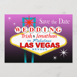 Las Vegas Wedding Save the Date - purple
