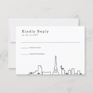 Las Vegas Wedding Stylised Skyline RSVP