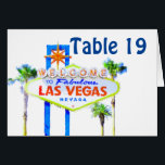 Las Vegas Wedding Table Number tent cards<br><div class="desc">Las Vegas wedding or reception table number cards. Famous welcome to fabulous Las Vegas welcome sign to help decorate your tables. This design has matching Las Vegas party invitations for all occasions. Easy to customise for assigned seating at any special event. These cards are designed to fold either way for...</div>