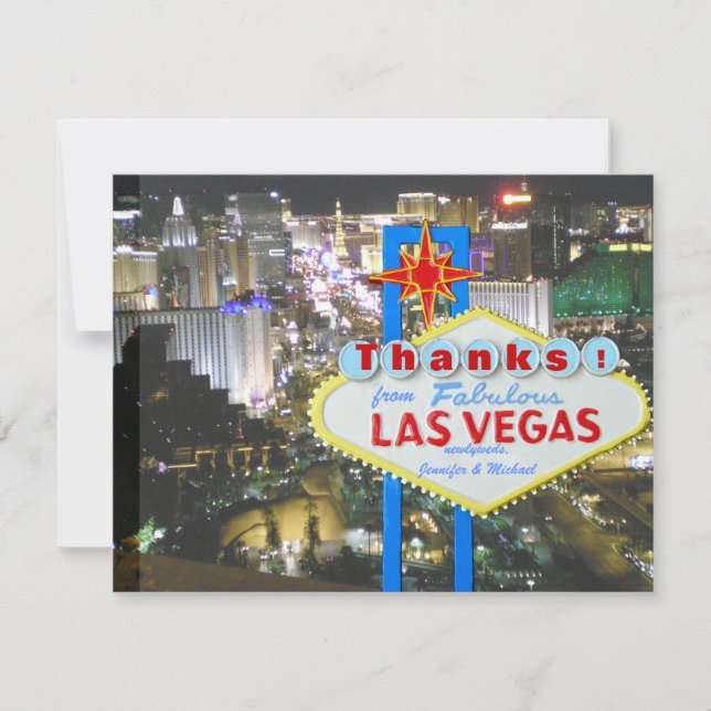 Las Vegas Wedding Thank You photo card (Front)