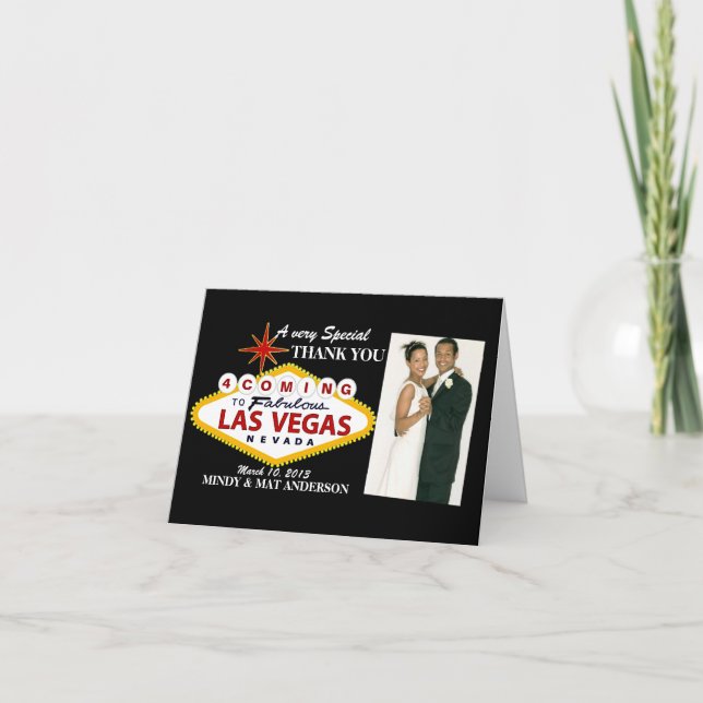 Las Vegas Wedding Thank You Photo Cards (Front)