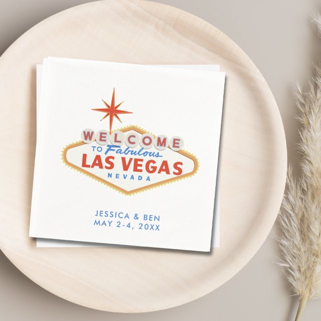 Las Vegas Wedding Welcome Party Cocktail Napkins (Las Vegas Wedding Cocktail Napkins)