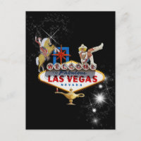 Las Vegas Welcome Sign On Starry Background