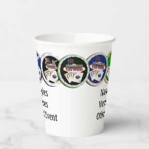 Las Vegas Welcome Sign Poker Chips Paper Cups