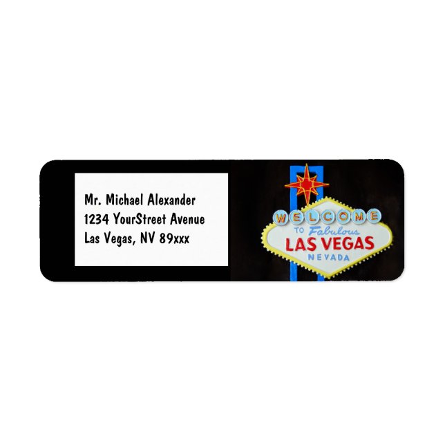 Las Vegas Welcome Sign Return Address Label (Front)