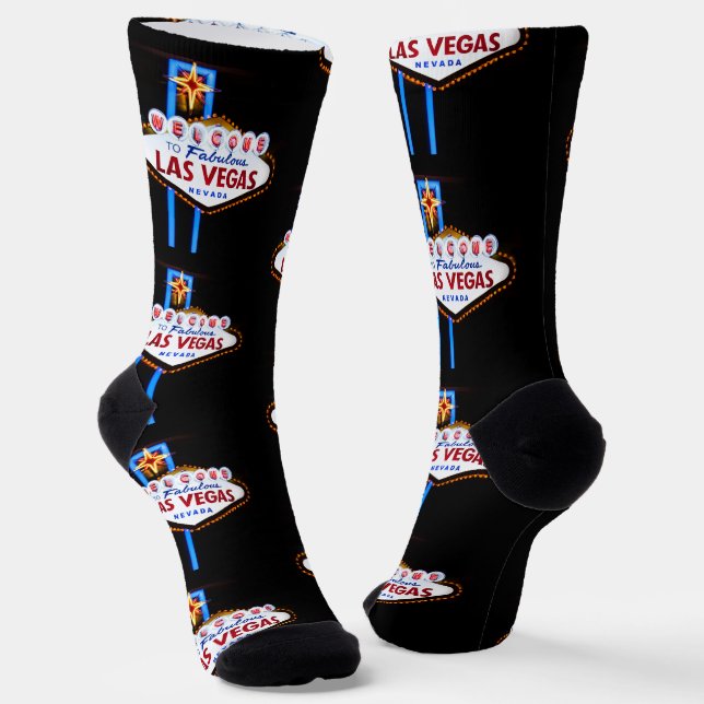 Las Vegas Welcome Sign  Socks (Angled)