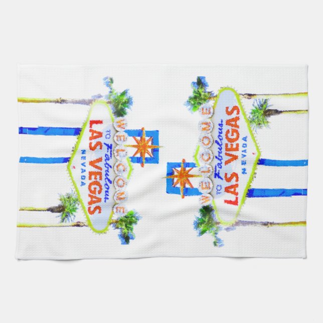 Las Vegas Welcome Sign Tea Towel (Horizontal)