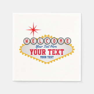 Las Vegas Welcome Sign Your Text Napkins 
