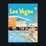 Las Vegas, woman by the pool, vintage, travel Postcard<br><div class="desc">Perfect image for your new print design. It could be a nice present or "final touch" for decorating home.</div>