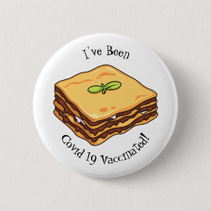 Lasagne cartoon illustration 6 cm round badge