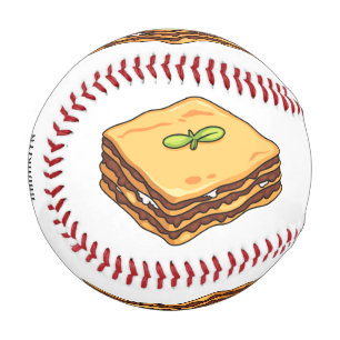 Lasagne cartoon illustration baseball