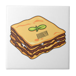 Lasagne cartoon illustration ceramic tile