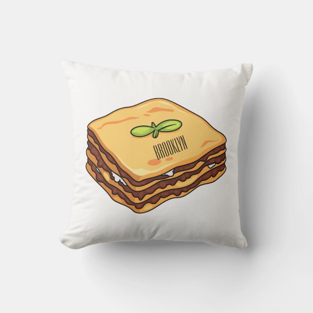 Lasagne cartoon illustration  cushion (Front)