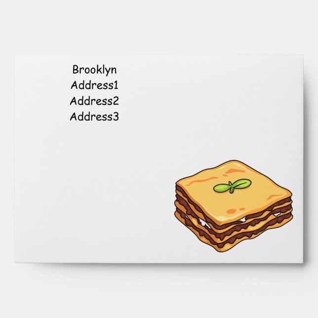Lasagne cartoon illustration  envelope (Front)