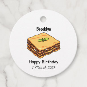 Lasagne cartoon illustration favour tags