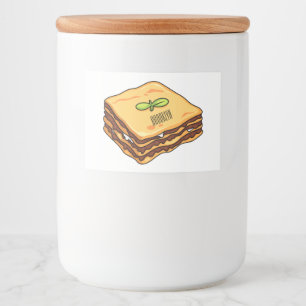 Lasagne cartoon illustration food label