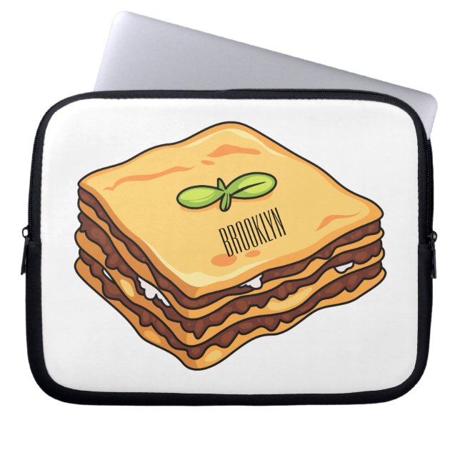 Lasagne cartoon illustration  laptop sleeve (Front)