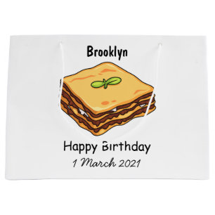 Lasagne cartoon illustration large gift bag