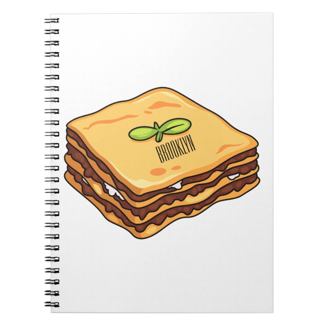 Lasagne cartoon illustration  notebook (Front)