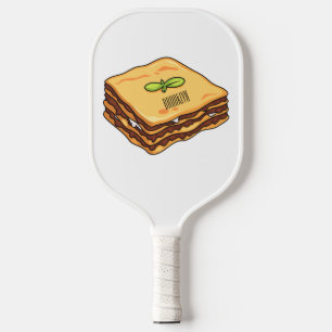 Lasagne cartoon illustration pickleball paddle