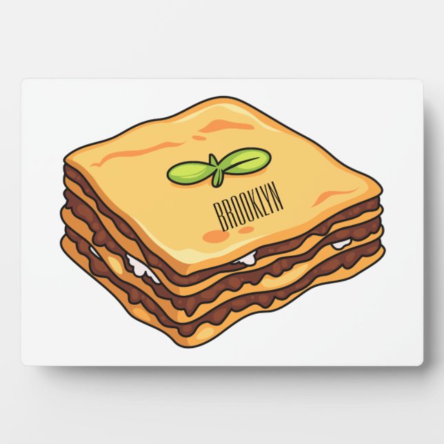 Lasagne cartoon illustration plaque (Front)