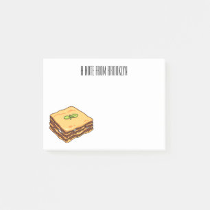 Lasagne cartoon illustration post-it notes