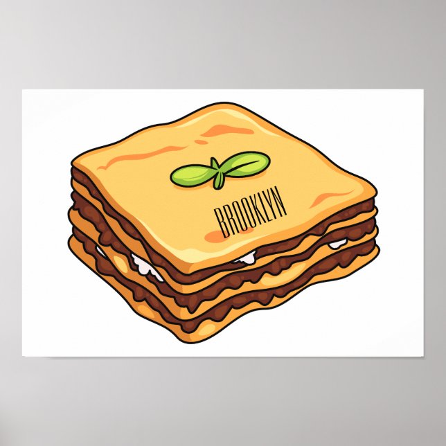 Lasagne cartoon illustration  poster (Front)