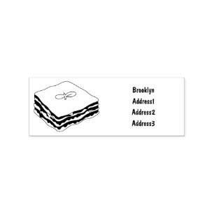 Lasagne cartoon illustration rubber stamp