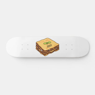 Lasagne cartoon illustration  skateboard