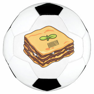 Lasagne cartoon illustration soccer ball