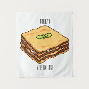 Lasagne cartoon illustration  tapestry