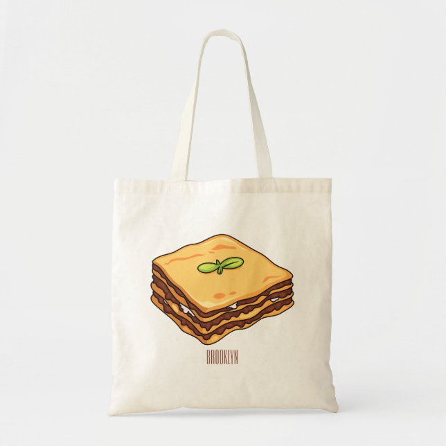 Lasagne cartoon illustration  tote bag (Front)