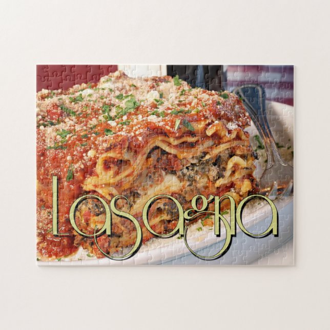 Lasagne Dinner at Italian Restaurant Jigsaw Puzzle (Horizontal)