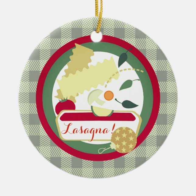 Lasagne Italian food Christmas tree ornament (Front)