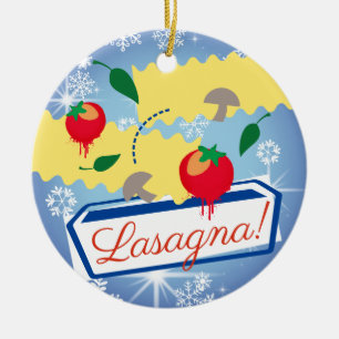 Lasagne Italian food Christmas tree ornament