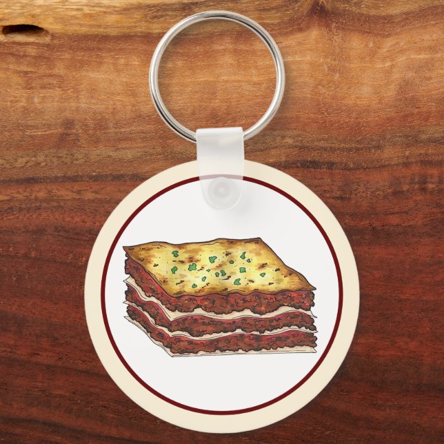 Lasagne Lasagne Italian American Cooking Food Key Ring (Front)