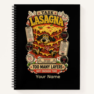 Lasagne Personalised Funny Food Lover T-Shirt Tri- Notebook